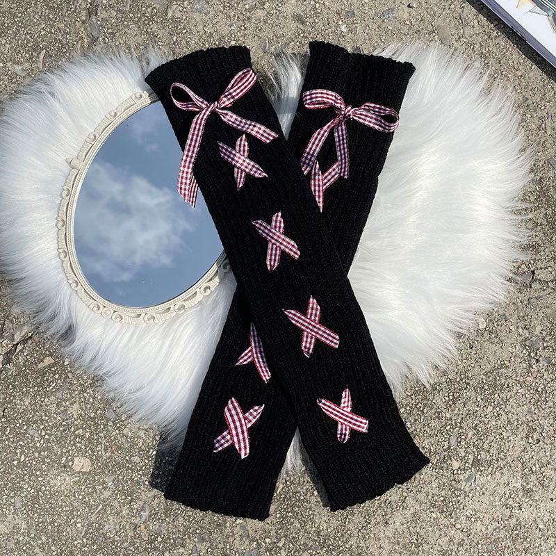 Bow Leg Warmers Knit Warm Socks SE22495