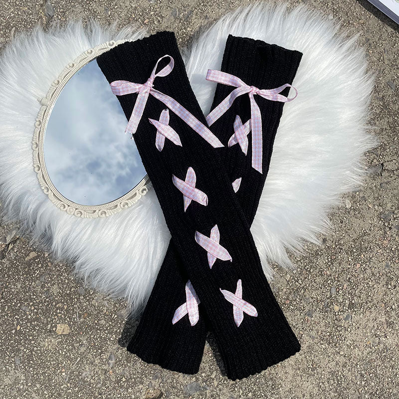 Bow Leg Warmers Knit Warm Socks SE22495
