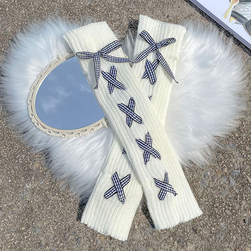 Bow Leg Warmers Knit Warm Socks SE22495