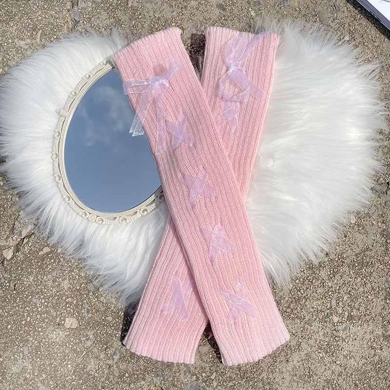 Bow Leg Warmers Knit Warm Socks SE22495