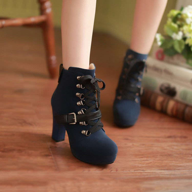 Buckle High Heel Boots SE4844