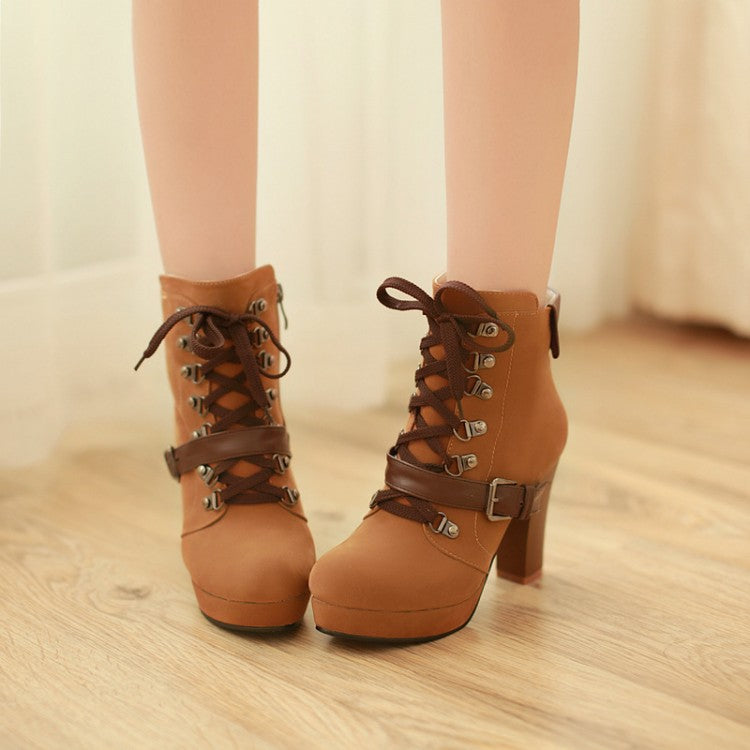 Buckle High Heel Boots SE4844