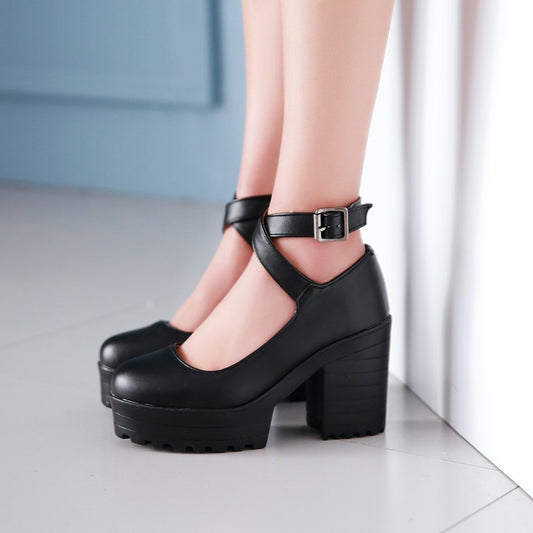Buckle Platform Shoes SE22056