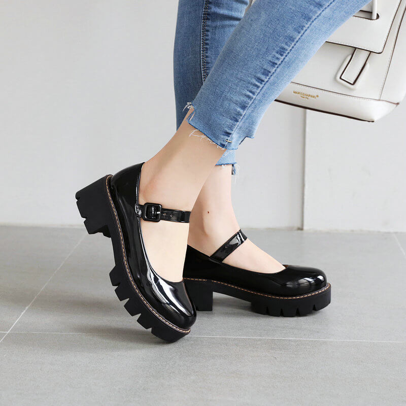 Buckled Lolita Student Shoes SE21600