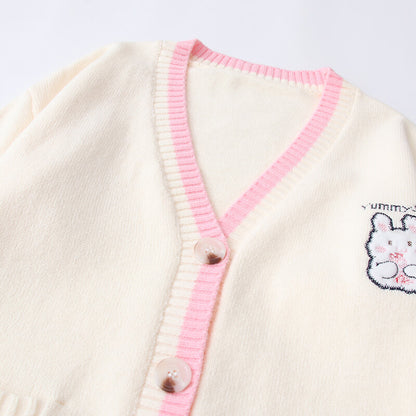 Bunny Cardigan Sweater Shirt Set SE21869