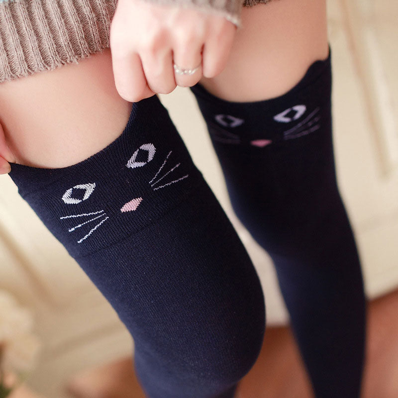 Cartoon Cat Knee Stockings SE22477