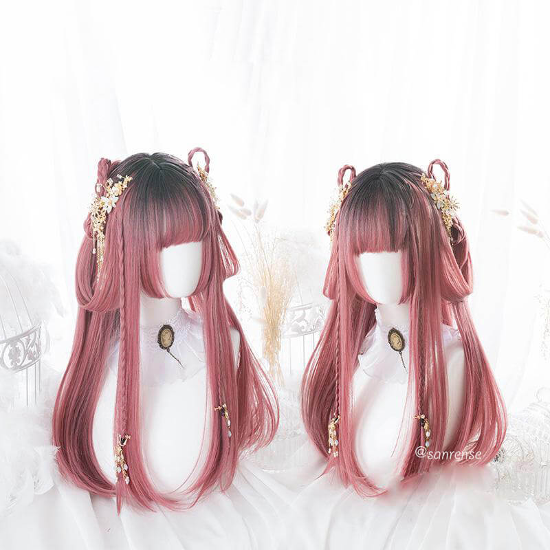 Lolita Black Mixed Pink Ombre Wavy Wig SE21100