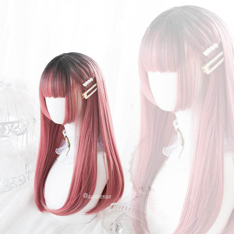 Lolita Black Mixed Pink Ombre Wavy Wig SE21100