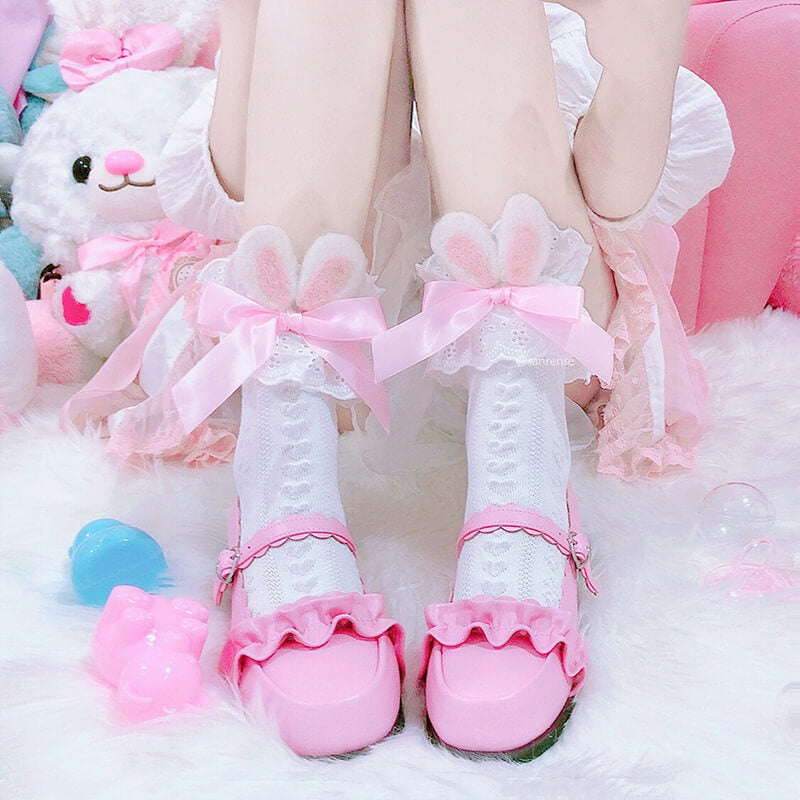 Cute Bow Bunny Ear Socks SE21433