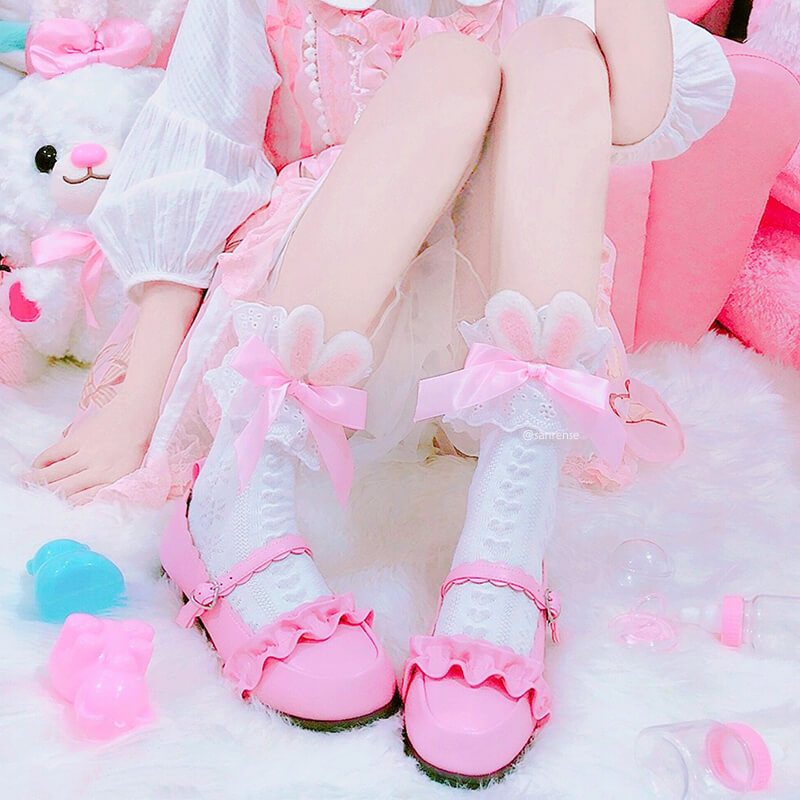 Cute Bow Bunny Ear Socks SE21433