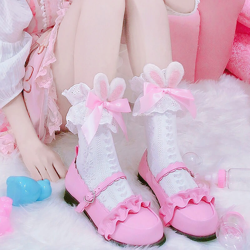 Cute Bow Bunny Ear Socks SE21433
