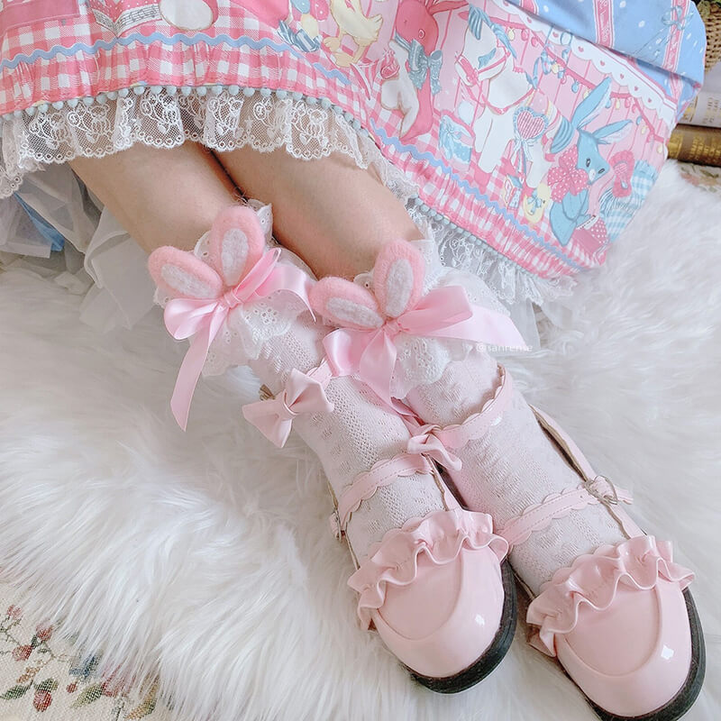 Cute Bow Bunny Ear Socks SE21433