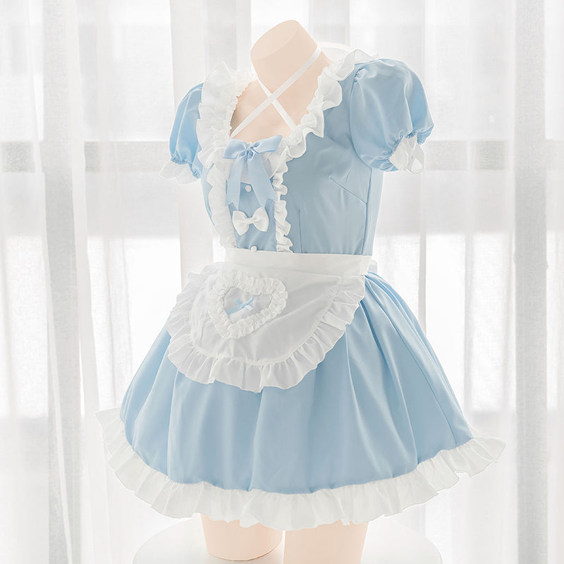 Cute Bow Blue Maid Dress SE22055