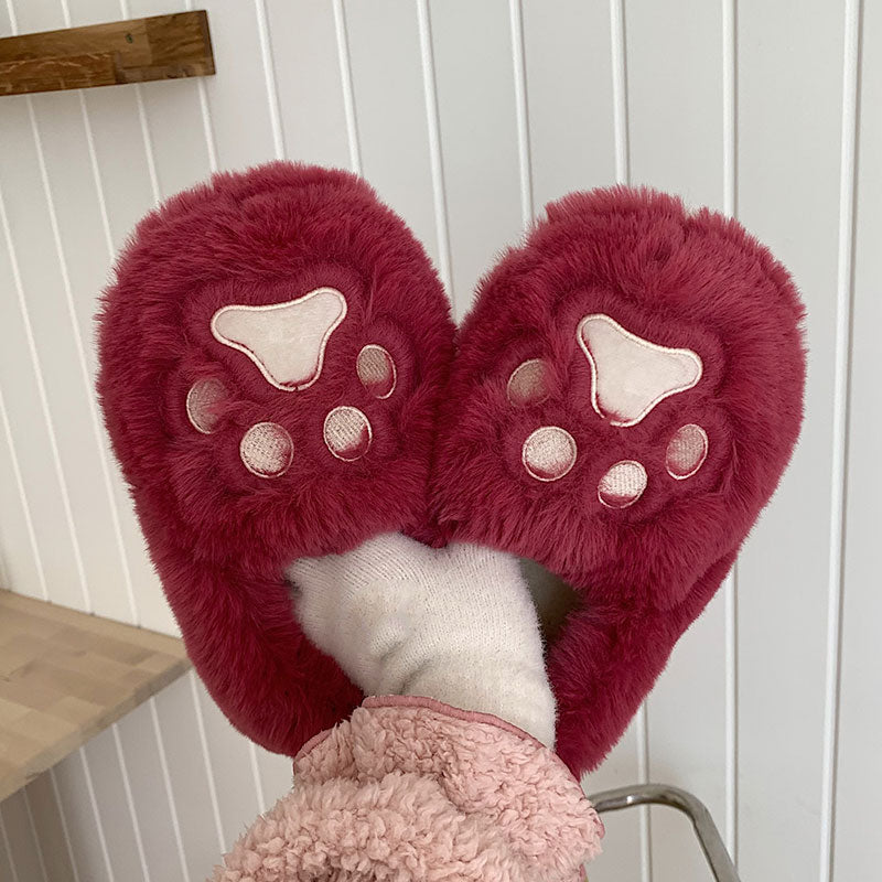 Cute Cat Paw Plush Shoes SE22181