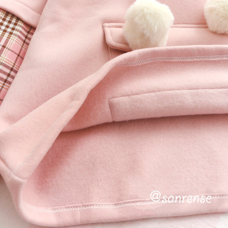 Cute Strawberry Rabbit Fleece Hoodie SE20857