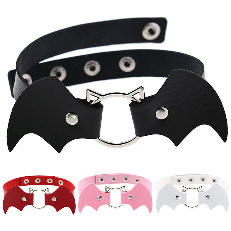 Cute Cat Punk Bat Wings Collar Necklace SE20676