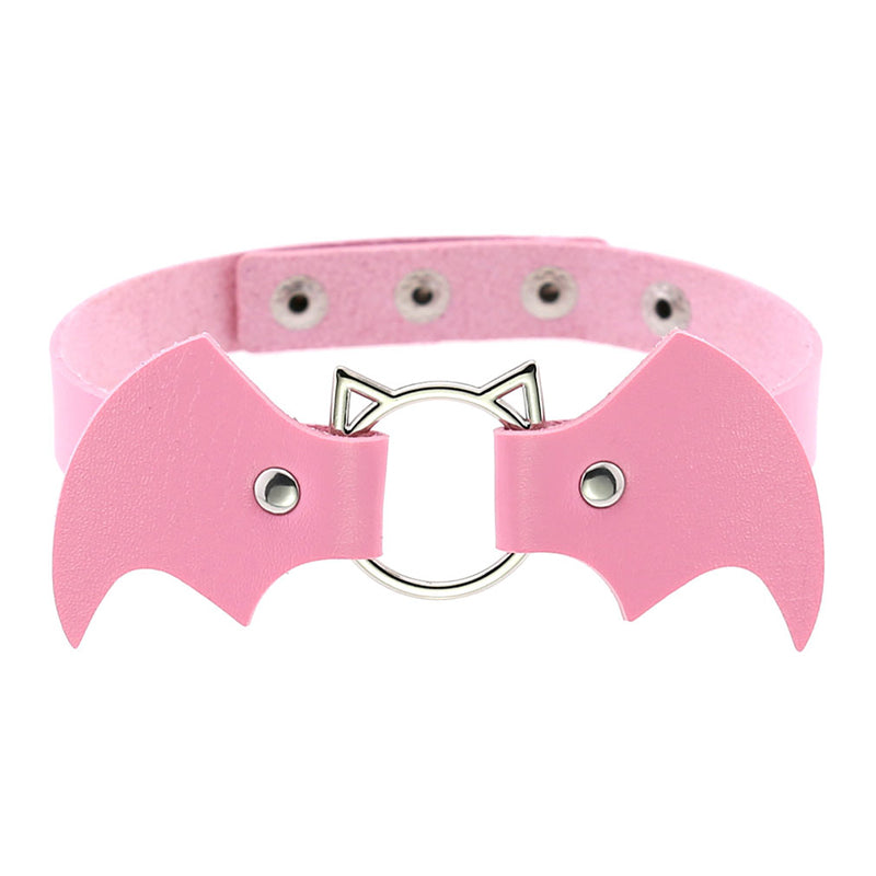 Cute Cat Punk Bat Wings Collar Necklace SE20676