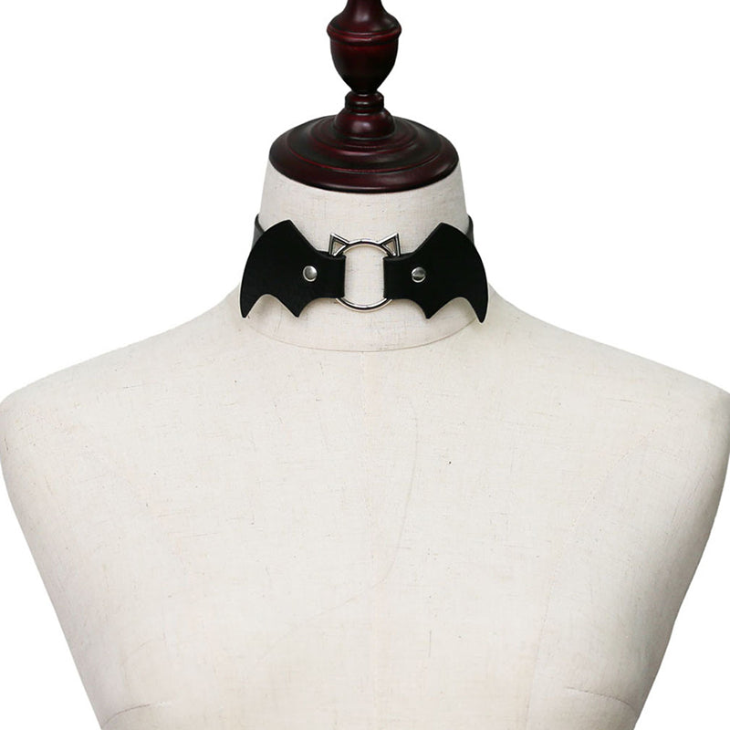 Cute Cat Punk Bat Wings Collar Necklace SE20676