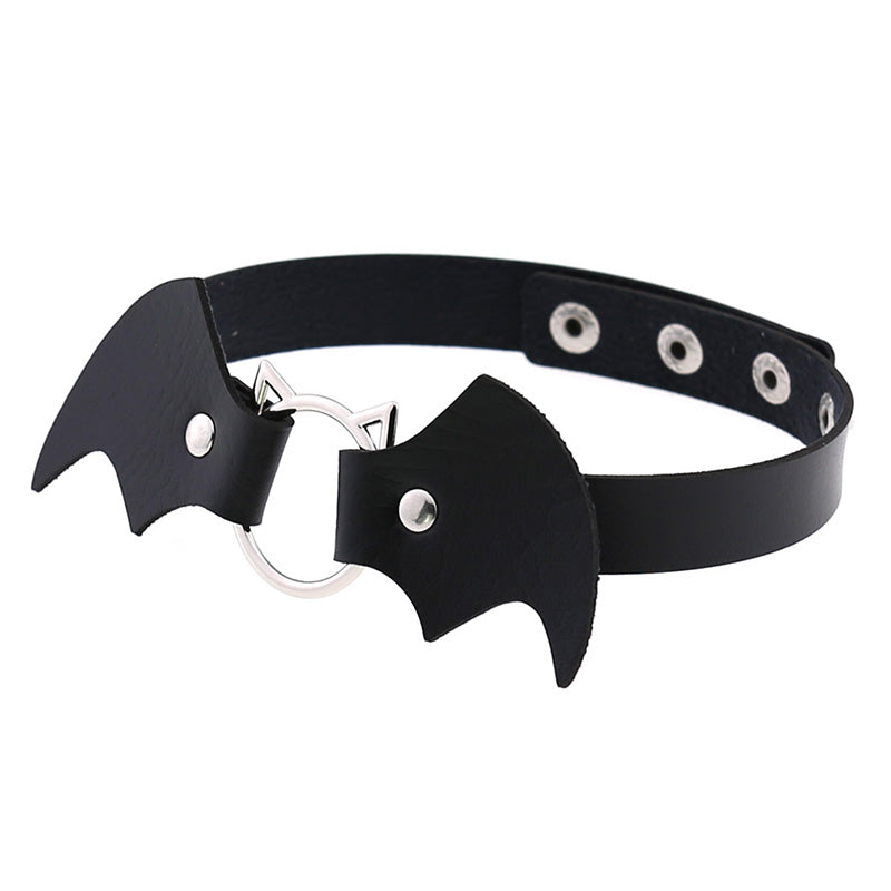 Cute Cat Punk Bat Wings Collar Necklace SE20676