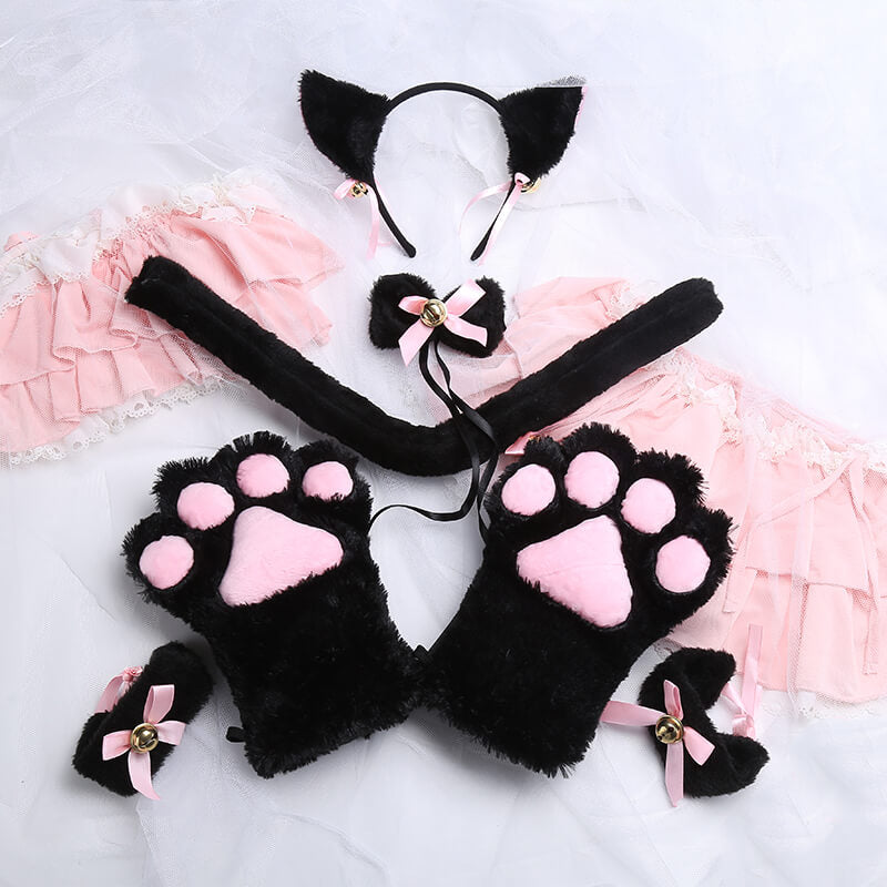 Cute Cosplay Cat Gloves Ear Set SE20555