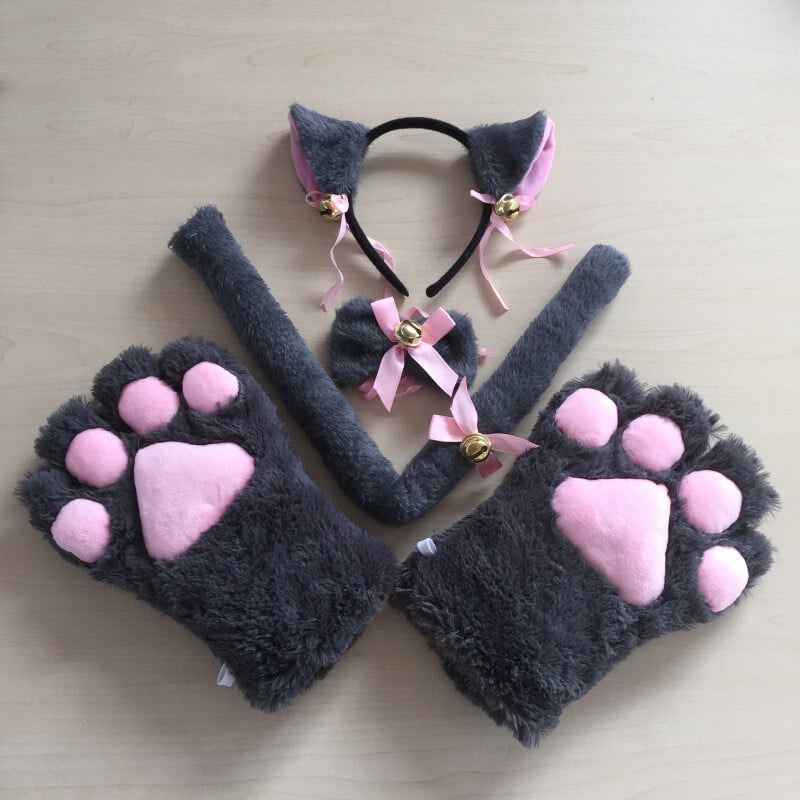 Cute Cosplay Cat Gloves Ear Set SE20555