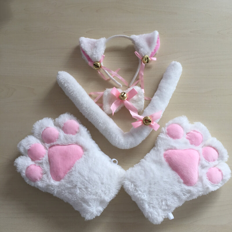 Cute Cosplay Cat Gloves Ear Set SE20555