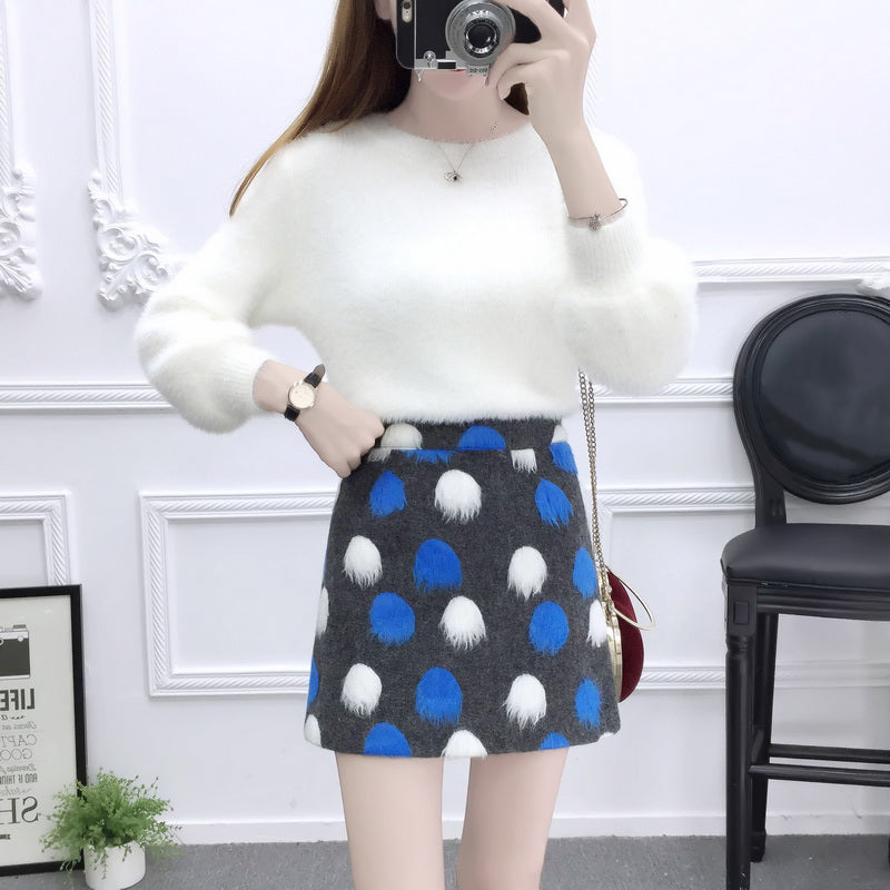 Cute Mohair Sweater Skirt Set SE20246