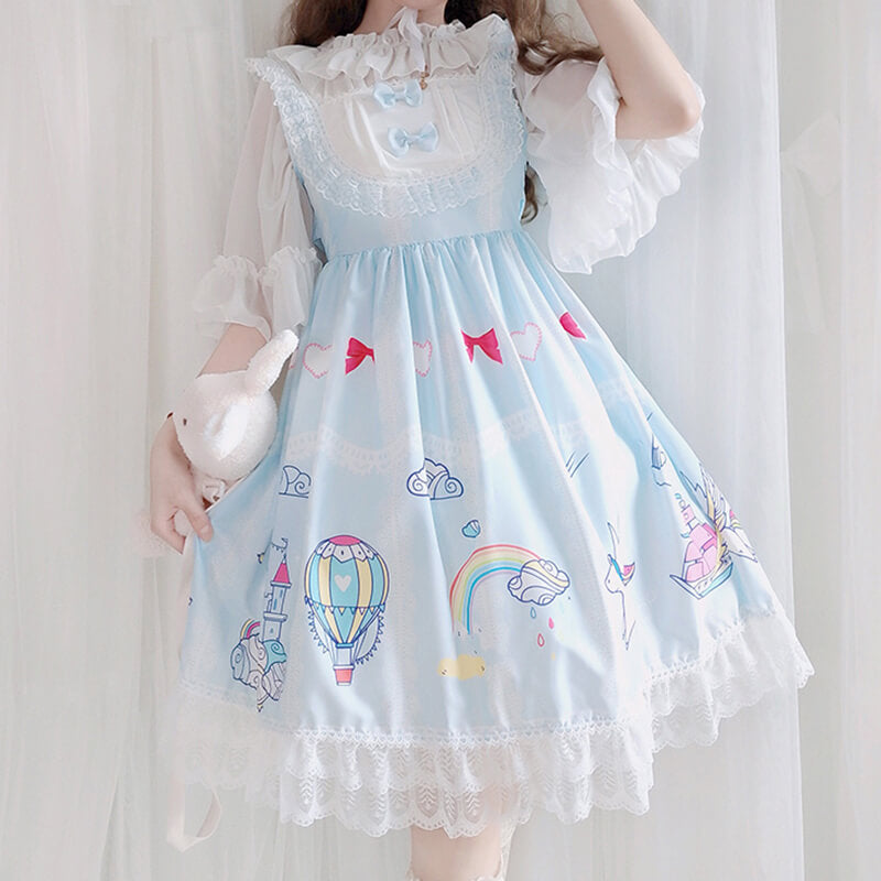 Cute Rainbow Unicorn Bow Dress SE20501