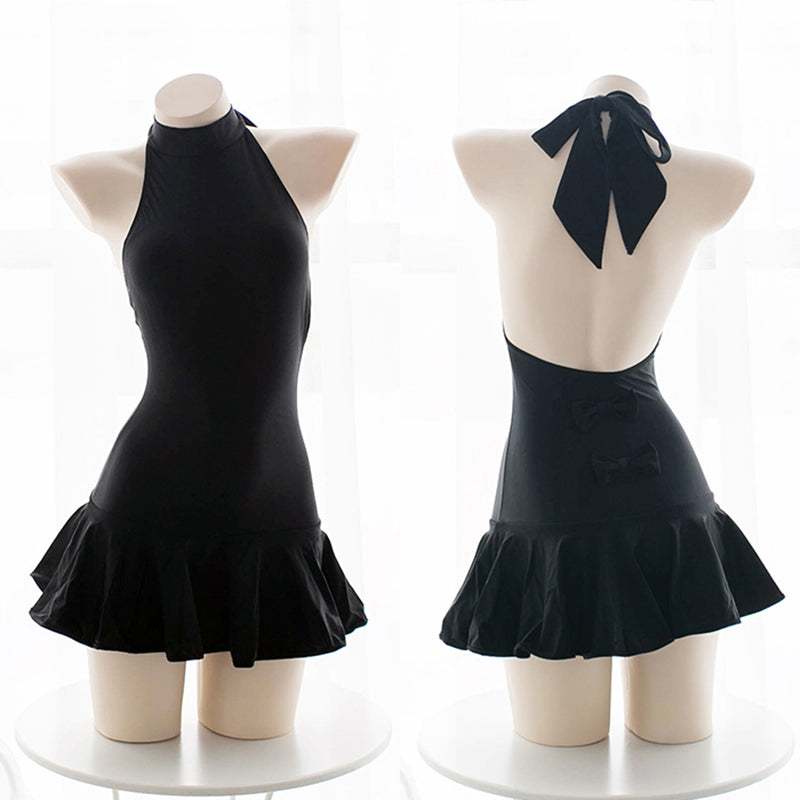 Black Bow Swimsuit Dress SE20313