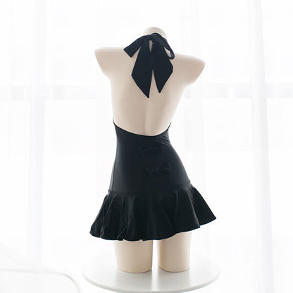 Black Bow Swimsuit Dress SE20313