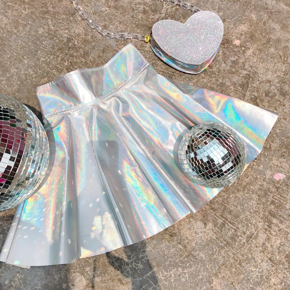 Harajuku Silver Tall Waist Skirt SE9708