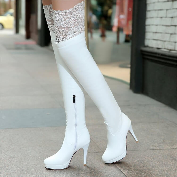 Lace High Knee Boots SE9118