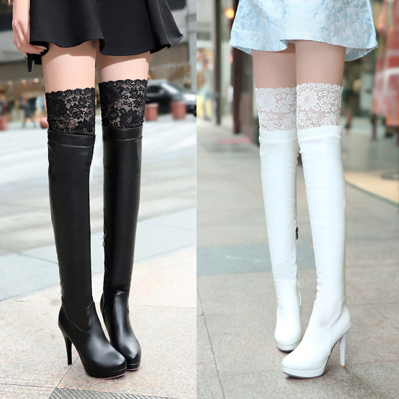Lace High Knee Boots SE9118