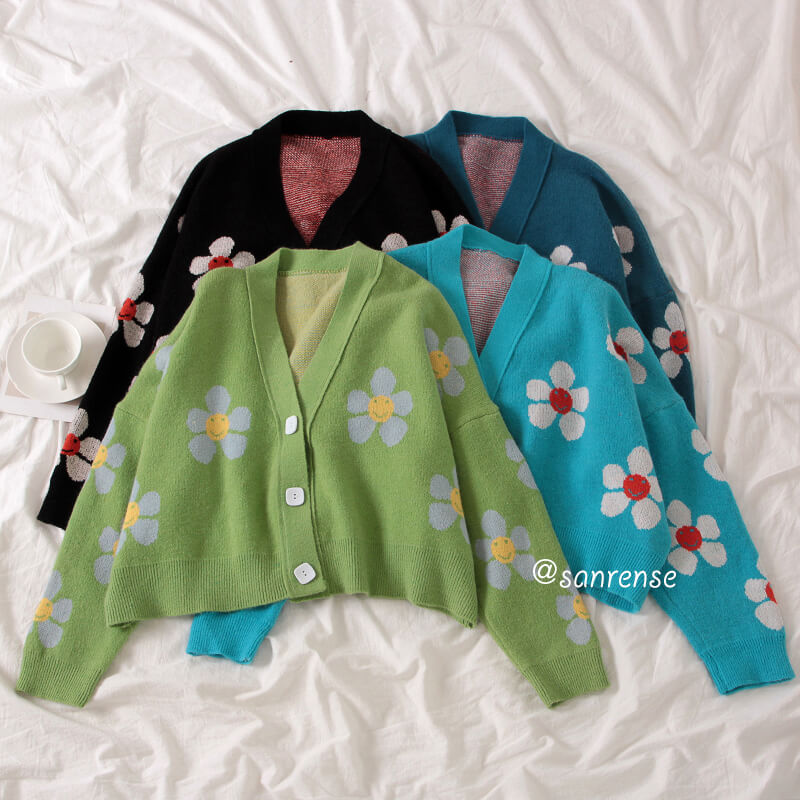 Flower Knit Cardigans Sweater SE21028 – SANRENSE