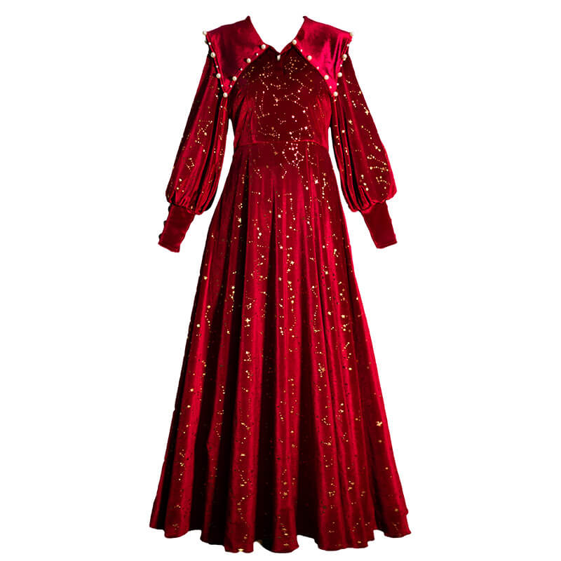 Galaxy Pearl Red Dress SE21249