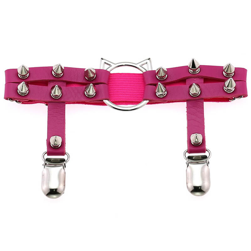 Cat Rivet Leg Garters SE21459