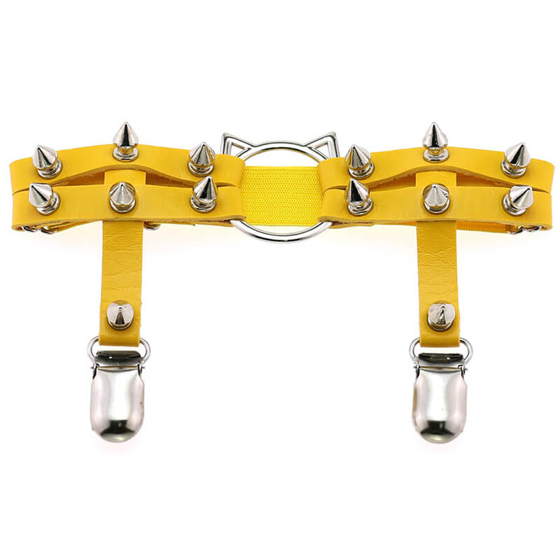 Cat Rivet Leg Garters SE21459