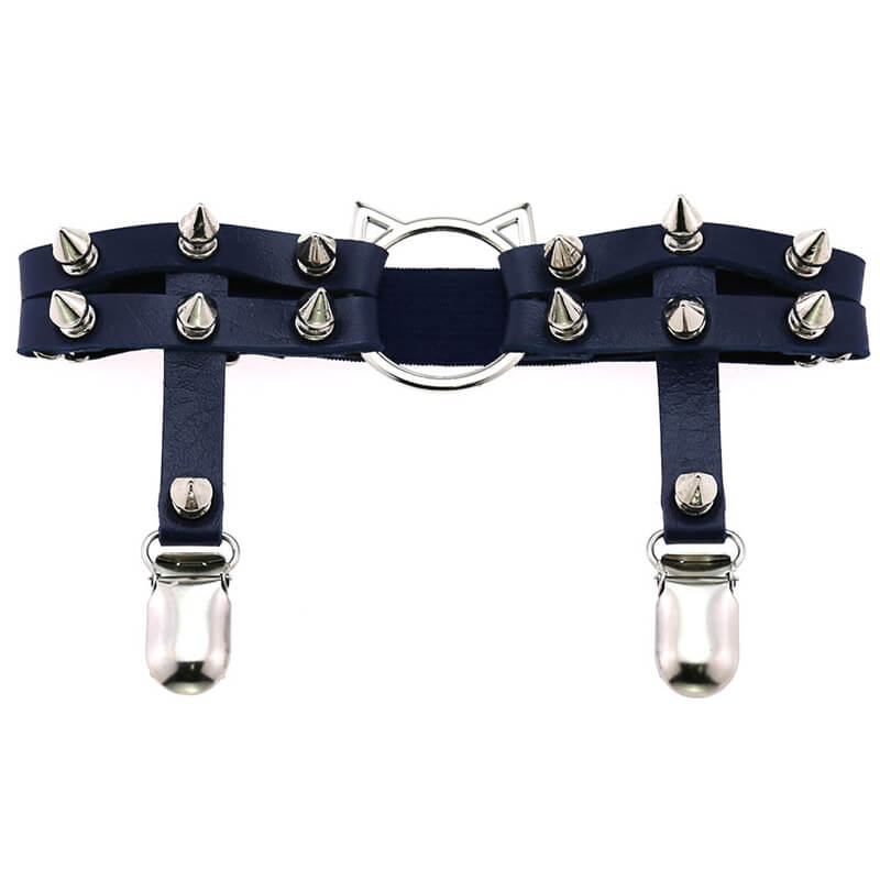 Cat Rivet Leg Garters SE21459