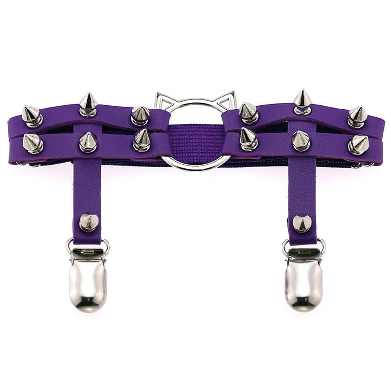 Cat Rivet Leg Garters SE21459