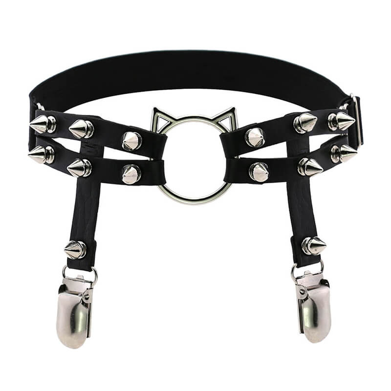 Cat Rivet Leg Garters SE21459