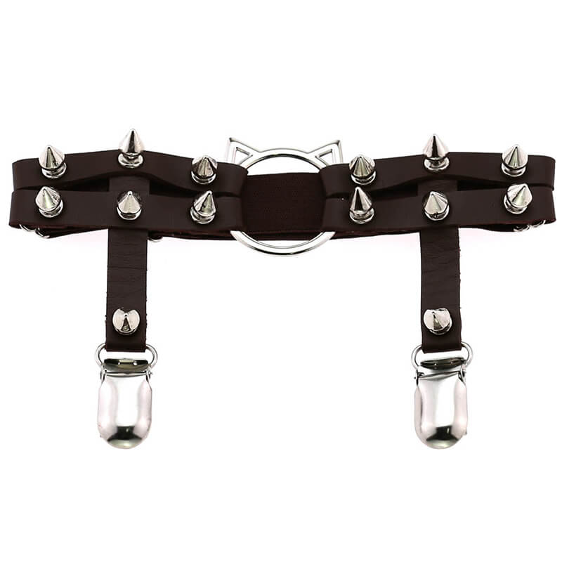Cat Rivet Leg Garters SE21459