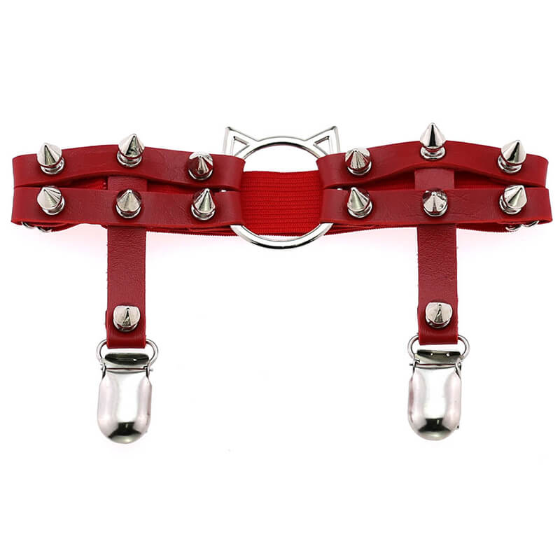 Cat Rivet Leg Garters SE21459