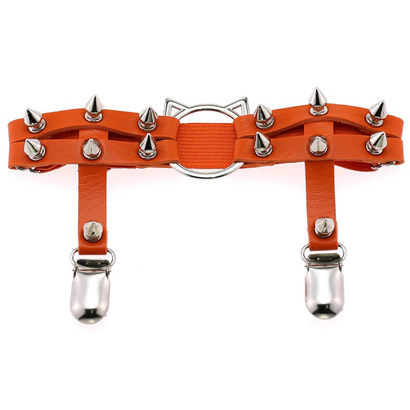 Cat Rivet Leg Garters SE21459