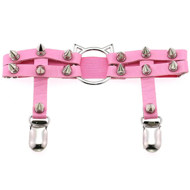 Cat Rivet Leg Garters SE21459