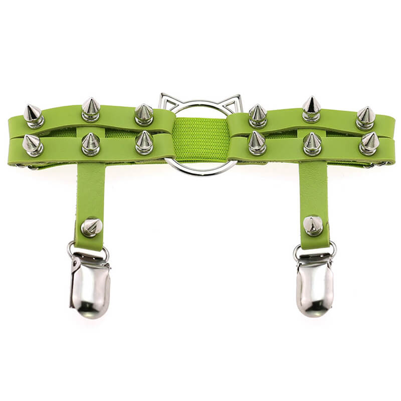Cat Rivet Leg Garters SE21459