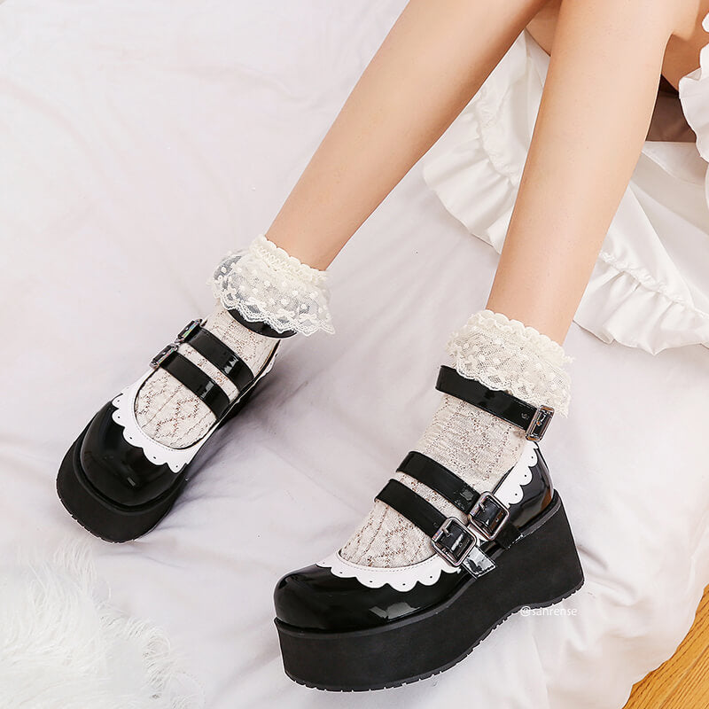 JK Lolita Leather Buckle Platform Shoes SE21282