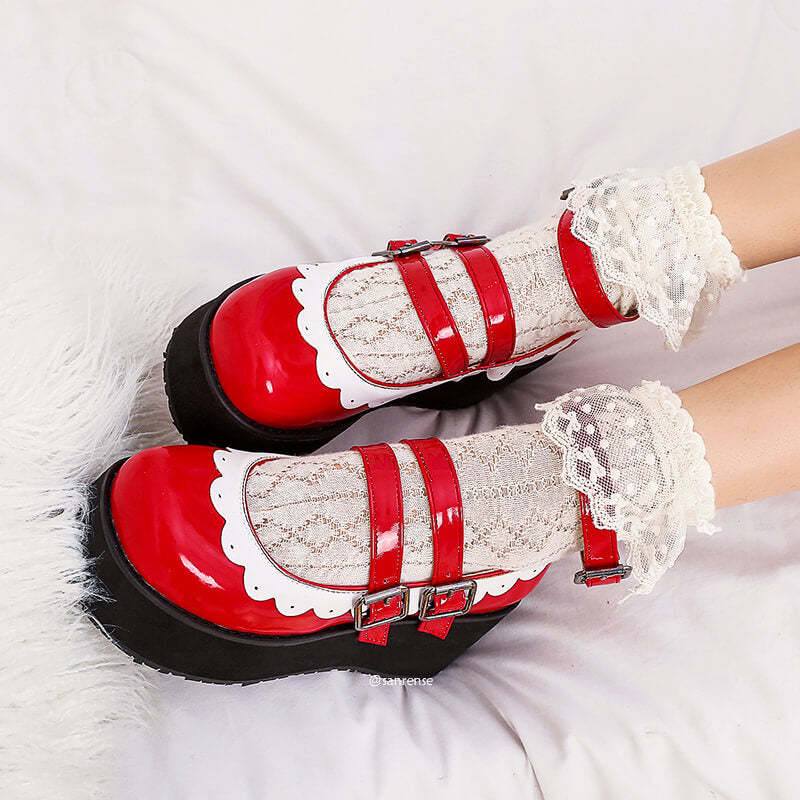 JK Lolita Leather Buckle Platform Shoes SE21282
