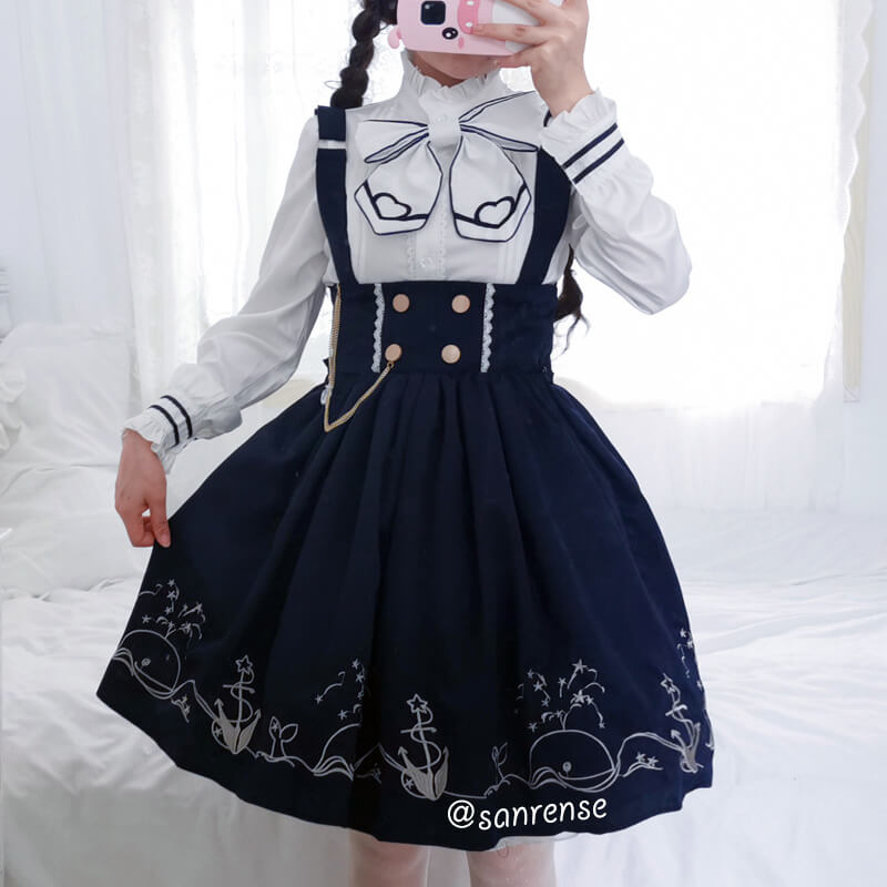 Japanese Anchor Sailor Shirt Skirt Suit SE21063