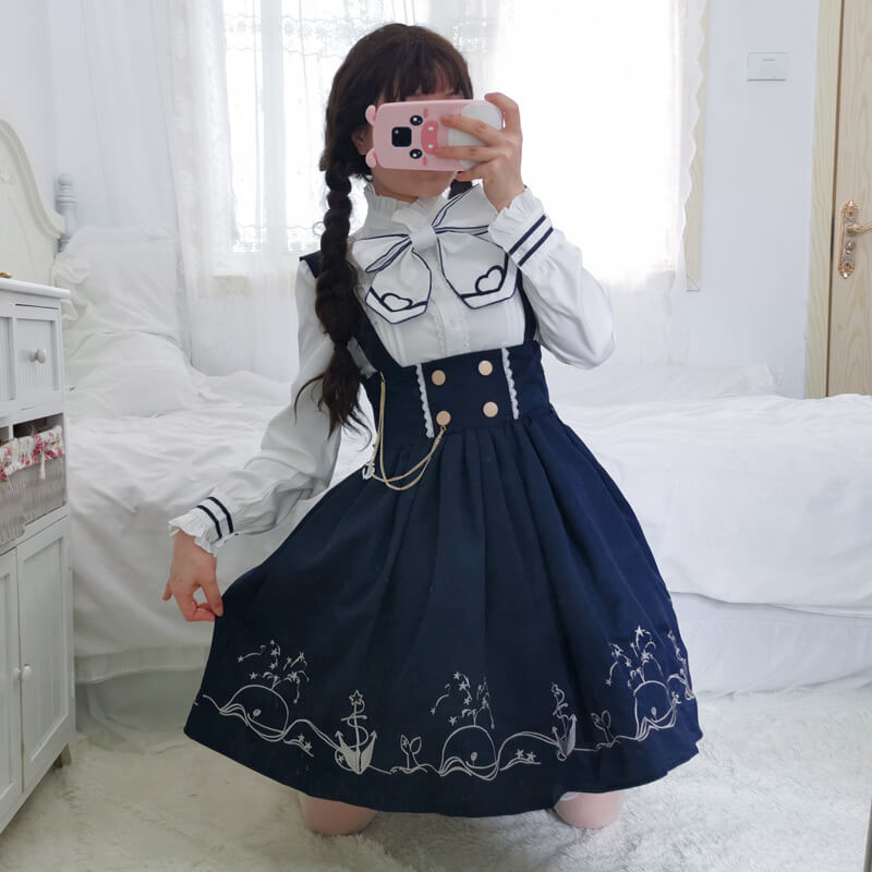 Japanese Anchor Sailor Shirt Skirt Suit SE21063