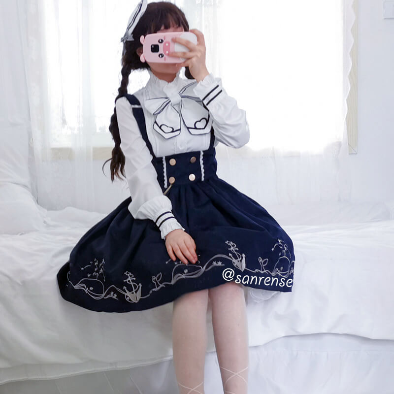 Japanese Anchor Sailor Shirt Skirt Suit SE21063